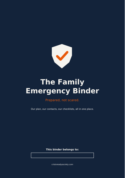 Cover of the Family Emergency Binder